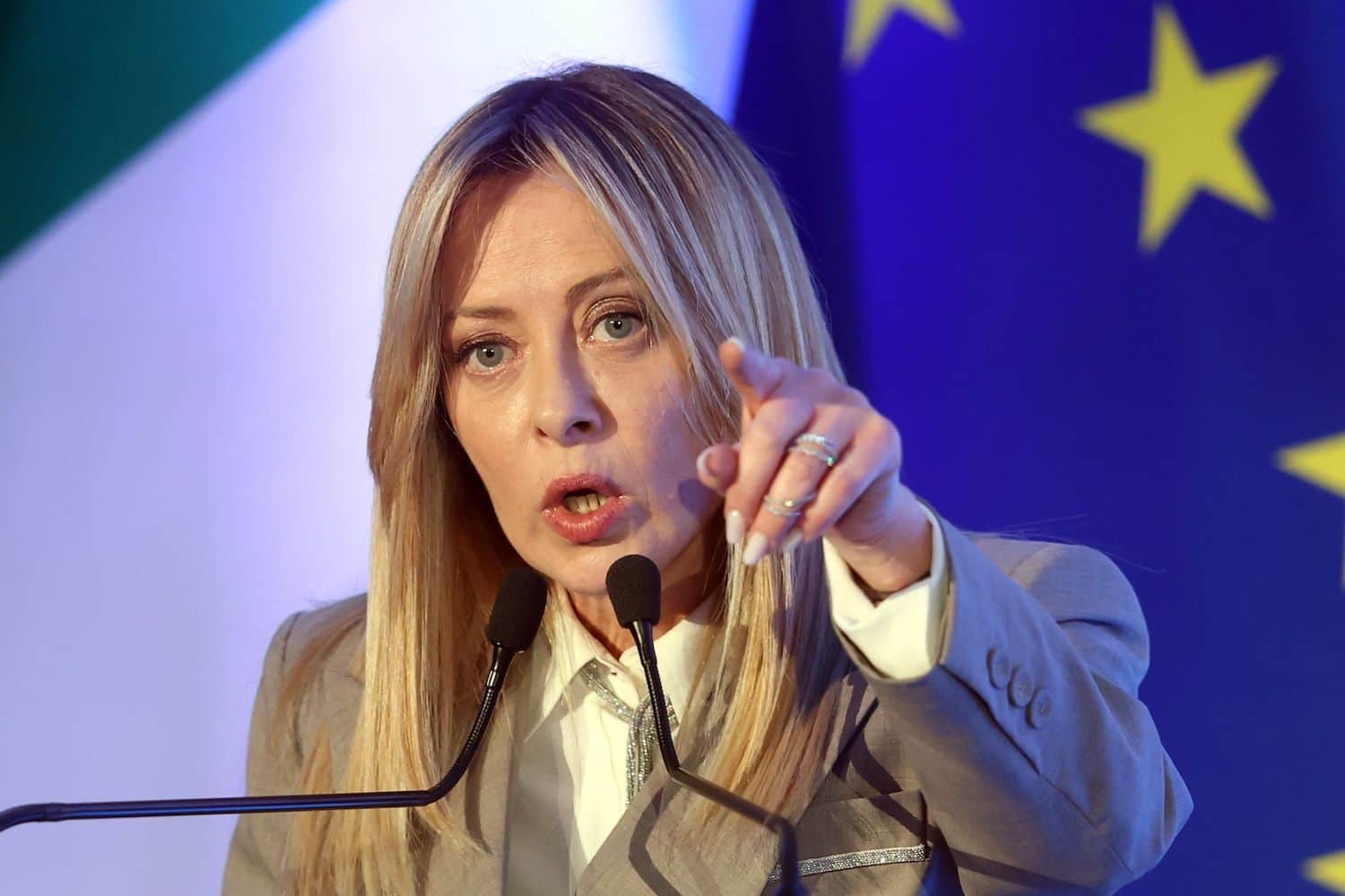 Italian Prime Minister Giorgia Meloni applied to the EU trademark office with a 4-second voice clip to counter AI deepfakes (Image: Shutterstock)