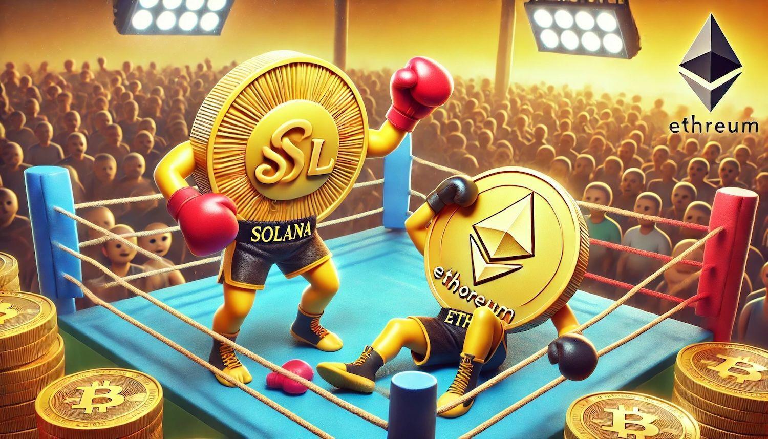 Solana supera o Ethereum em taxas totais semanais pela primeira vez, graças às moedas meme
