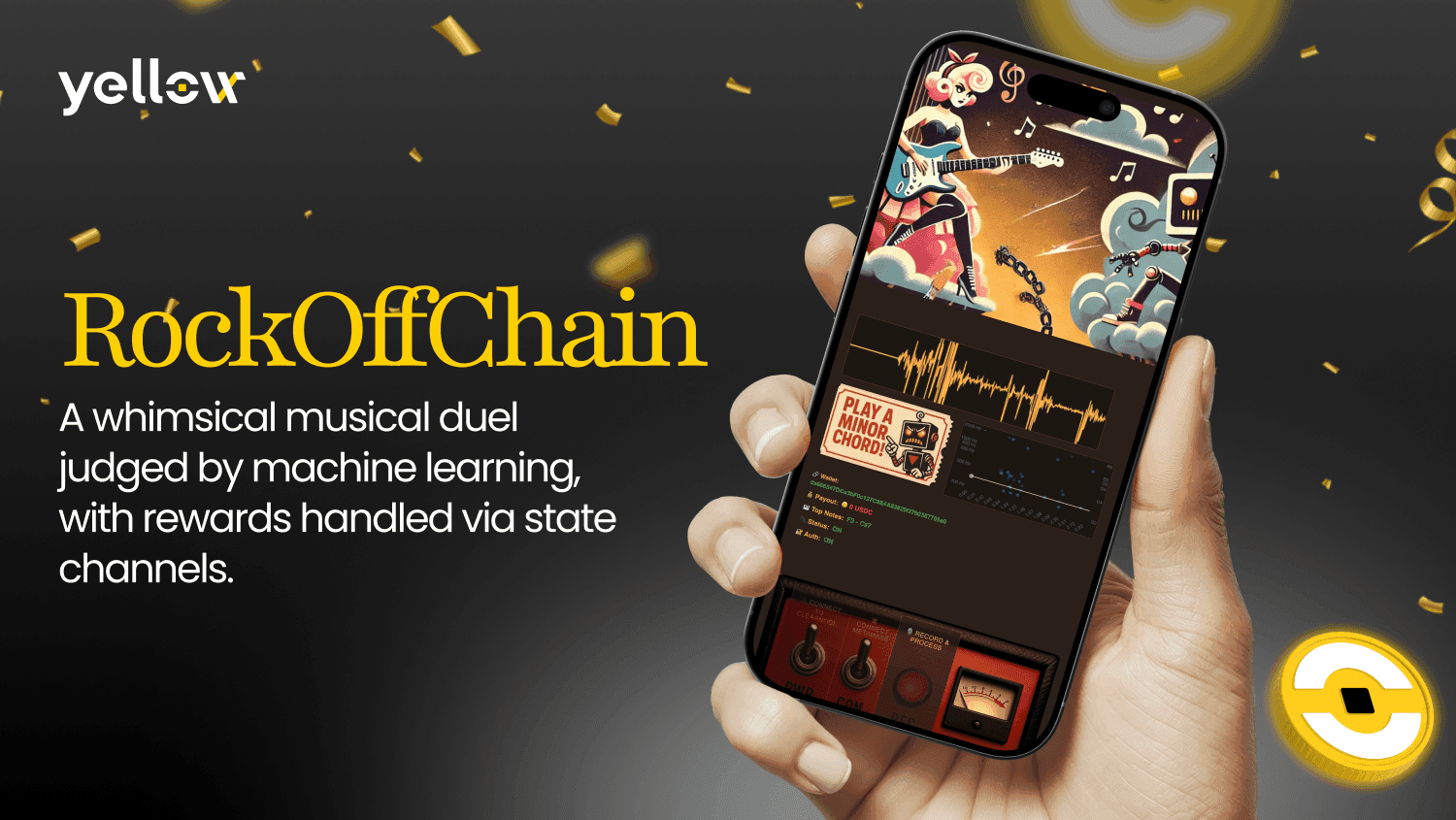 แอปพลิเคชันเกม RockOffChain รวมรางวัลบล็อกเชนกับการตัดสิน  ดนตรีโดยใช้ AI
