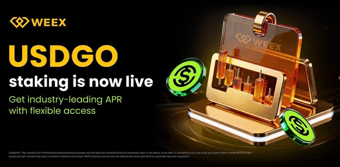 WEEX Launches USDGO Flexible Staking With Industry-Leading APR, Expanding Its Full-Suite Staking Product