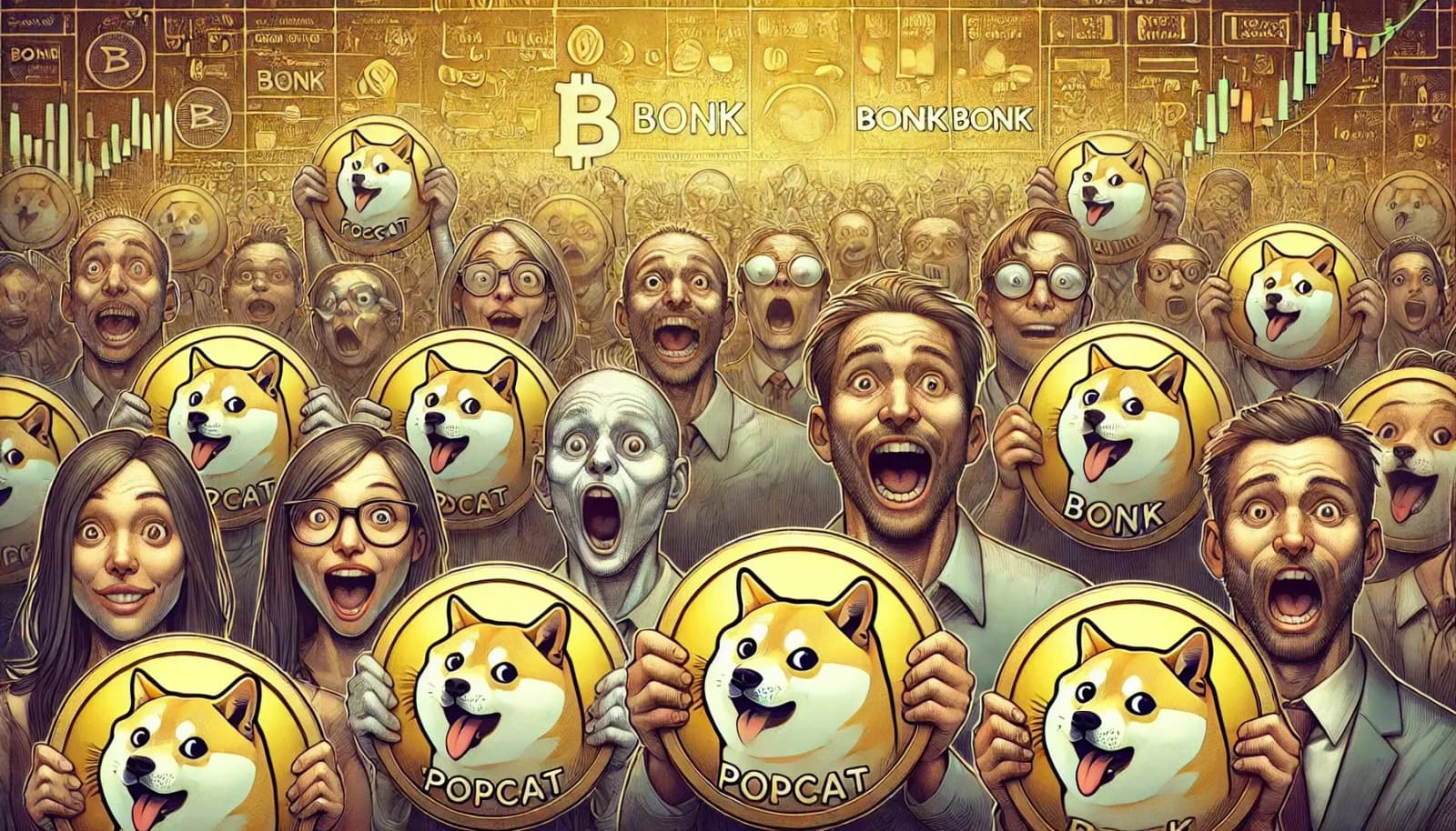 Bonk dan Popcat CEX Outflow Meningkat,  Pemegang Crypto Menjaga Token
