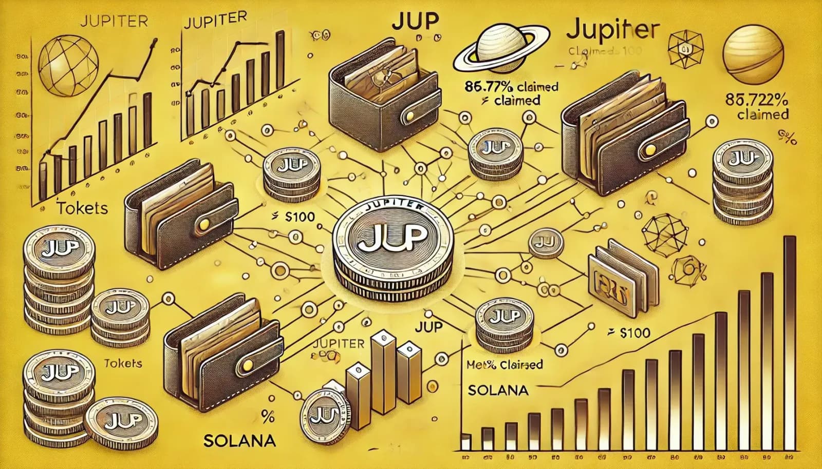 Holders dividem tokens de Jupiter em carteiras menores, maior parte dos pedidos de ASR são inferiores a $10

