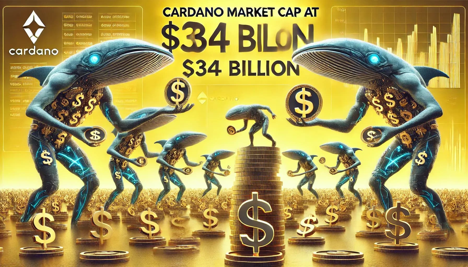 Cardano-Marktkapitalisierung erreicht $34B  bei steigender Walaktivität 
