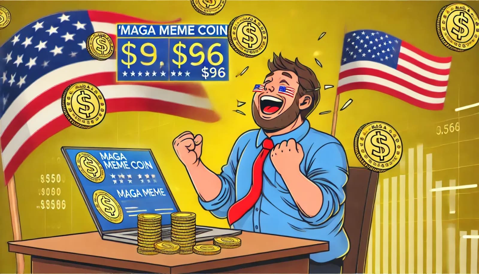 Trader se torna multimilionário a partir de aposta de $96 em  MAGA enquanto meme coins disparam por conta das eleições nos EUA
