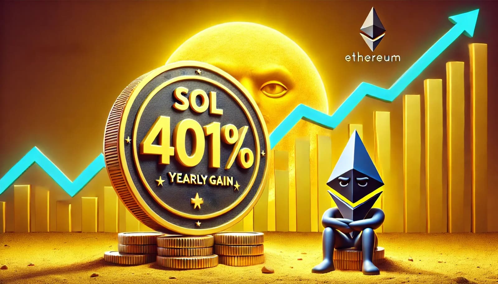 Solana는 연초 대비  401% 상승하며 Cutoshi는 ETH 증대를  노리고 있습니다
