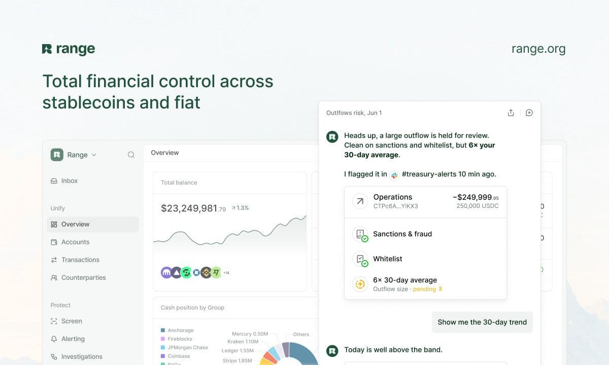 Range raises $8.3M Series A to unify treasury, risk and compliance across stablecoins and fiat