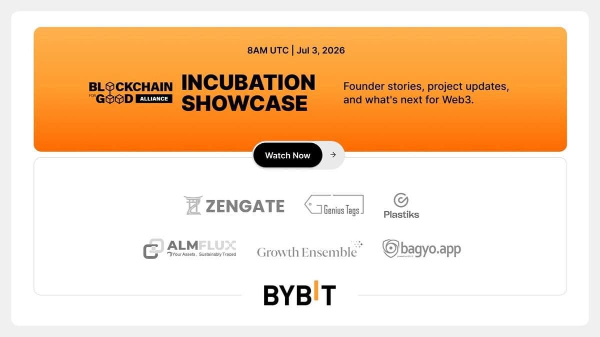 Bybit Livestream: Showcasing Blockchain for Good Alliance's Latest Incubation Cohort
