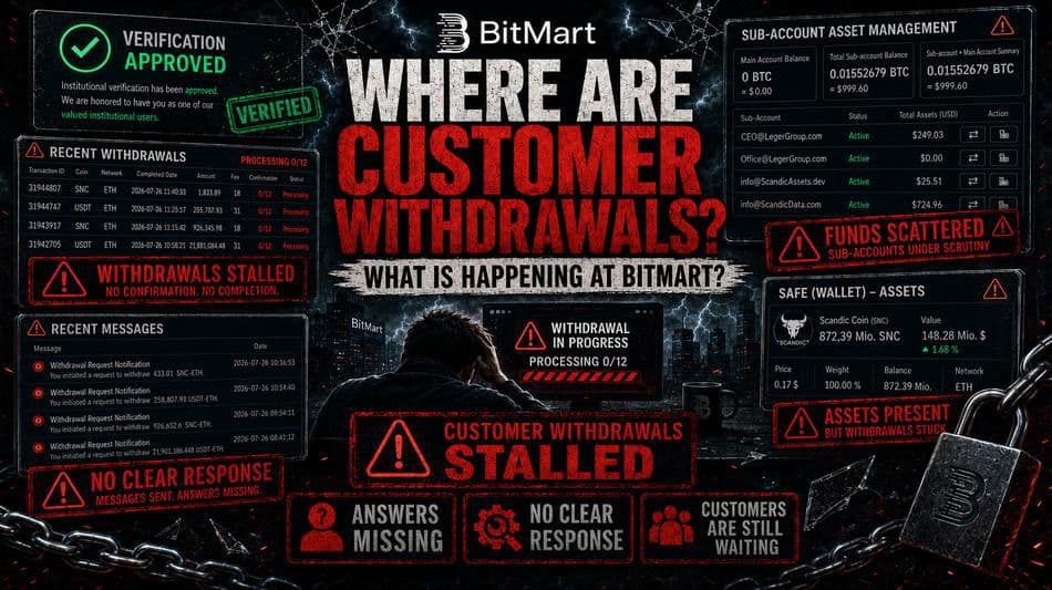 BitMart Facing Formal Inquiry from Scandic Coin Over Extended Delays in SNC Token Withdrawal Processing