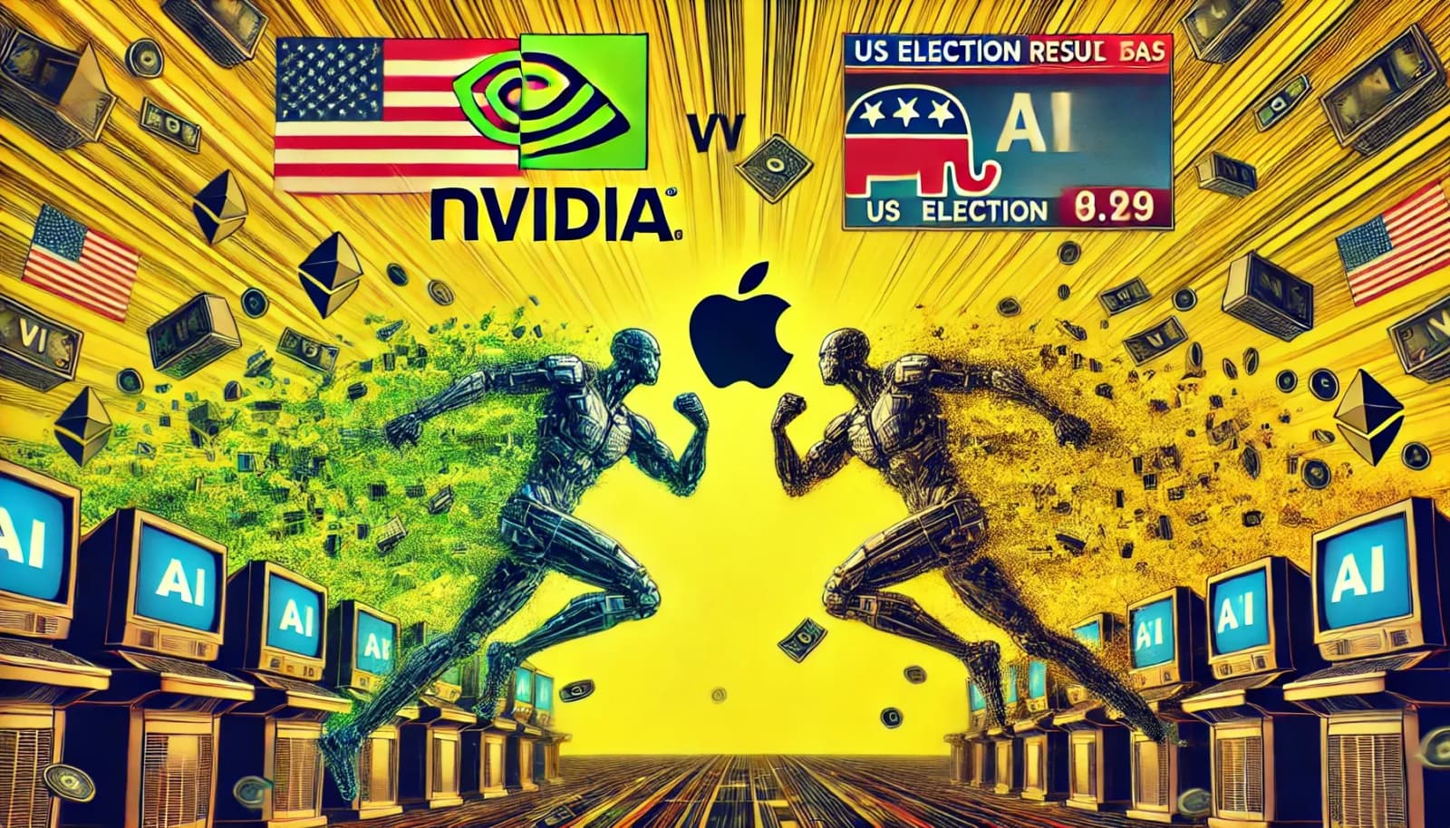 Nvidia thách thức Apple gây bùng nổ mã token AI trên thị trường tiền điện tử trong ngày kết quả bầu cử Hoa Kỳ
