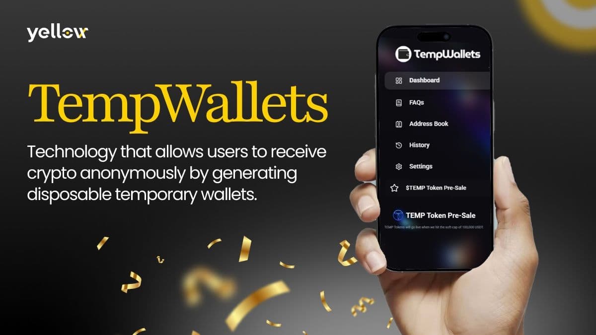 TempWallets utilise les canaux d'état Yellow pour activer les transactions crypto anonymes sans frais de gaz