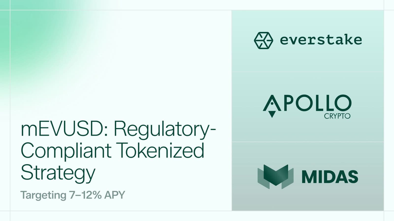 Everstake, Midas, and Apollo Launch mEVUSD, a Regulatory-Compliant Tokenized Investment Strategy