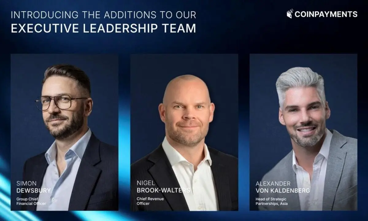 COINPAYMENTS เสริมทัพผู้บริหารเพื่อขับเคลื่อนการขยายตัวทั่วโลกระยะต่อไป