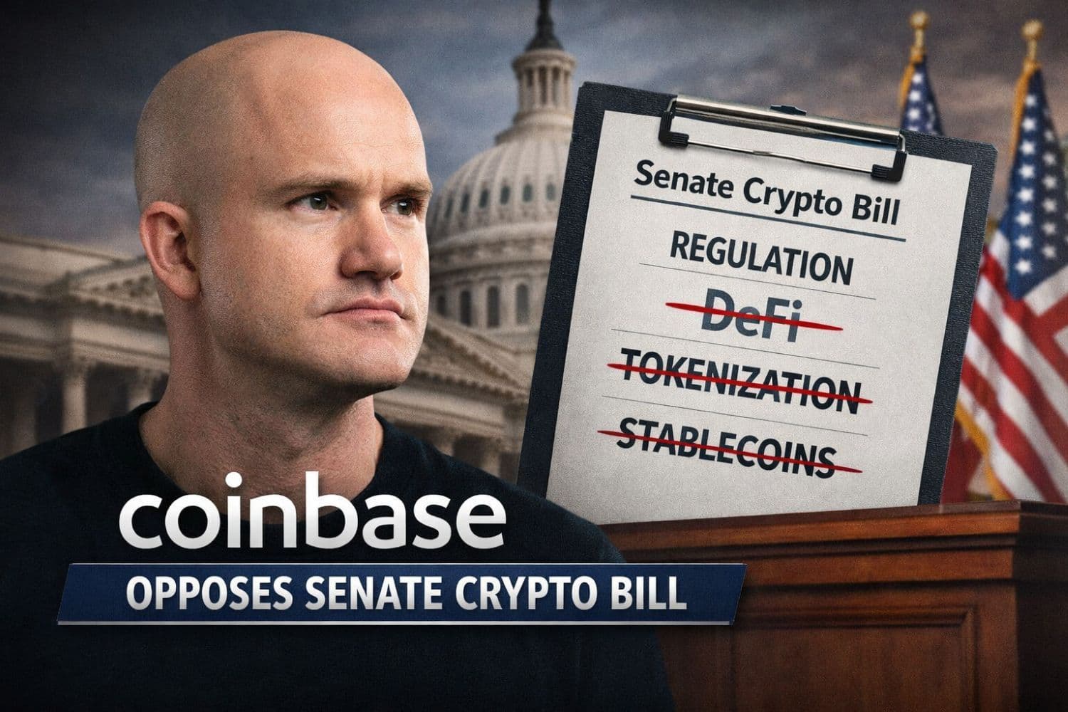 CEO Coinbase Браян Армстронг відкликає підтримку сенатського законопроєкту про крипто, називаючи його гіршим за чинний стан речей