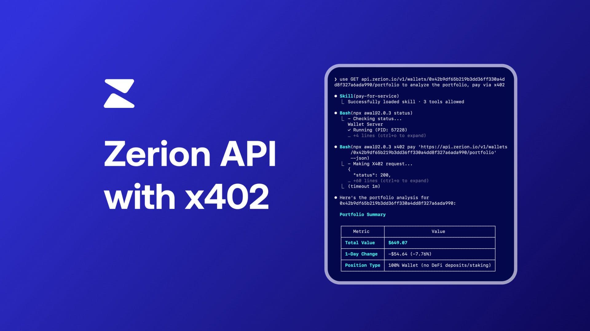 Zerion API 现已在 Base 支持 x402 支付