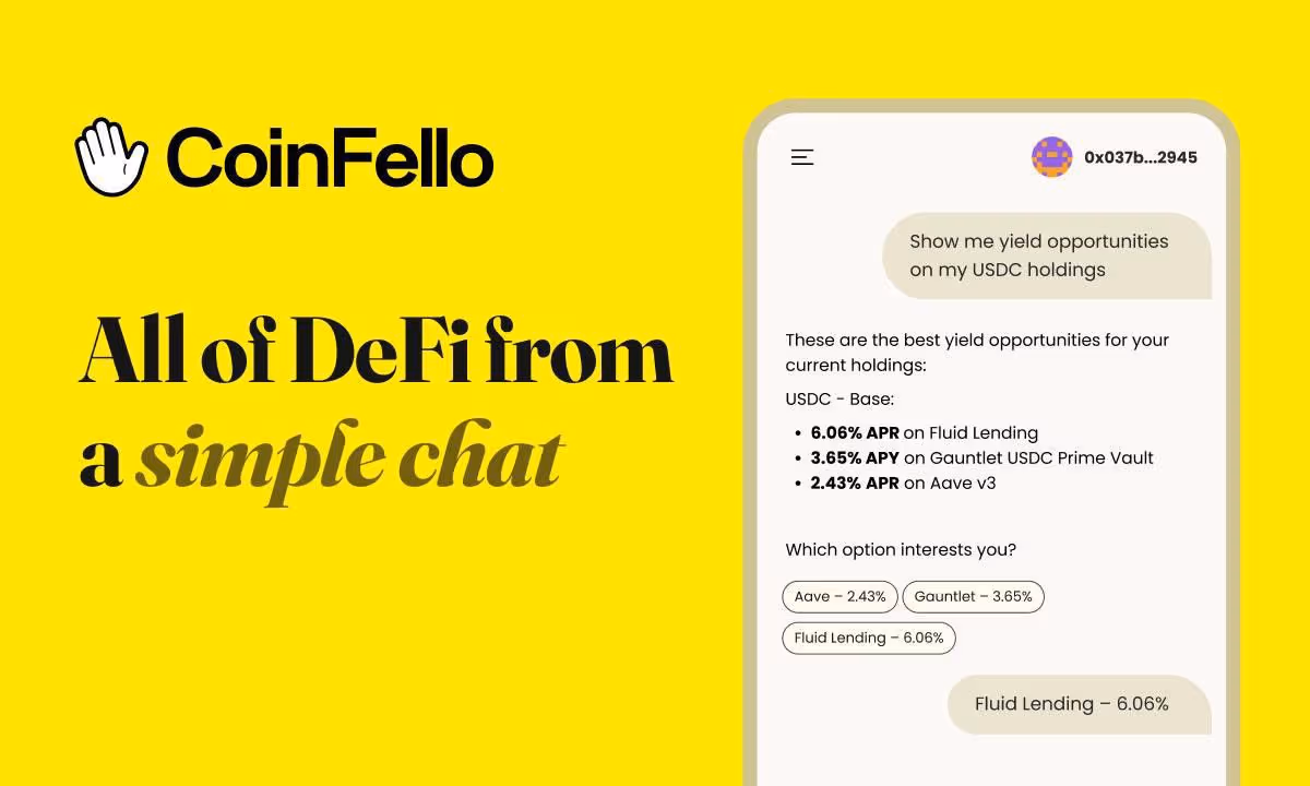 CoinFello เข้าสู่ตลาดสาธารณะ เปิดตัวตัวช่วย AI เพื่อทำให้การเข้าถึง DeFi สำหรับผู้ใช้คริปโตเป็นเรื่องง่ายขึ้น