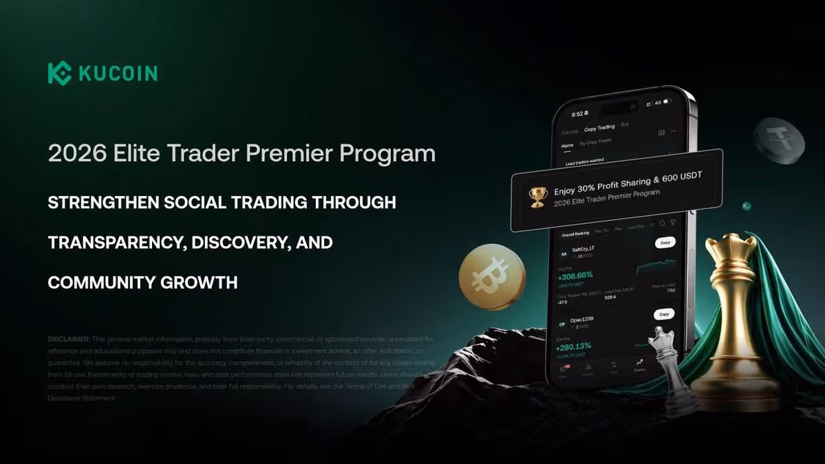 تطلق KuCoin برنامج "Elite Trader Premier" لتعزيز التداول الاجتماعي من خلال الشفافية والاكتشاف ونمو المجتمع
