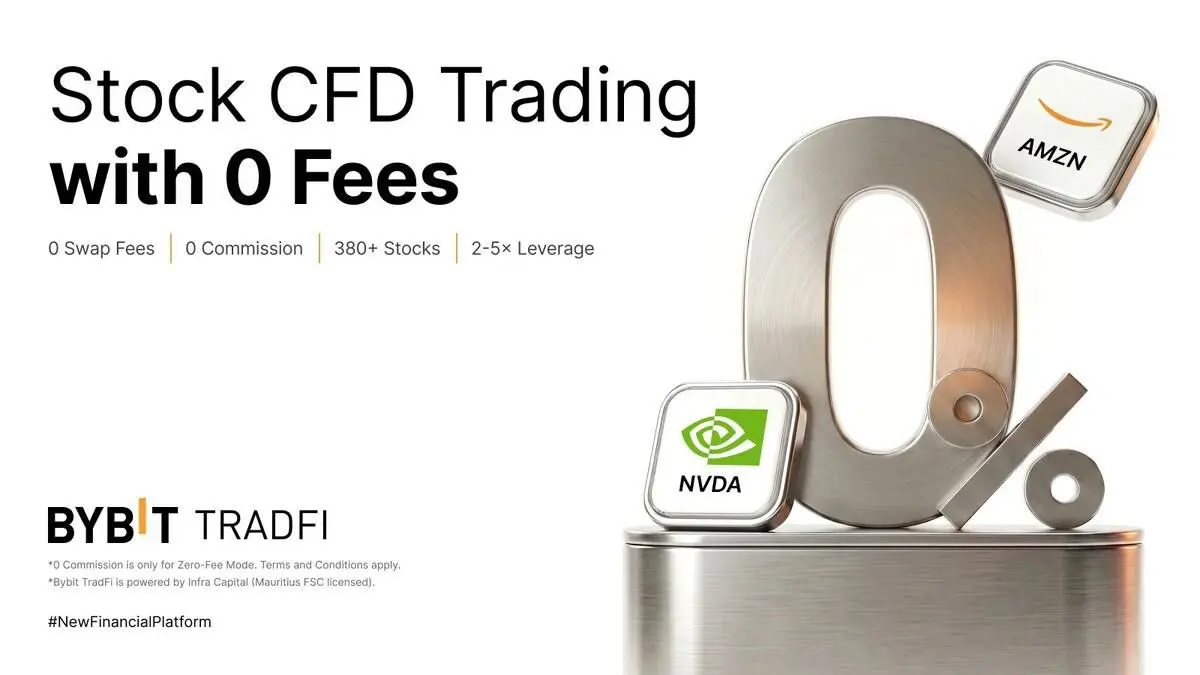 Bybit TradFi Doubles Down on Zero-Fee Stock CFD Trading: 0 Commission + 0 Swap Fee