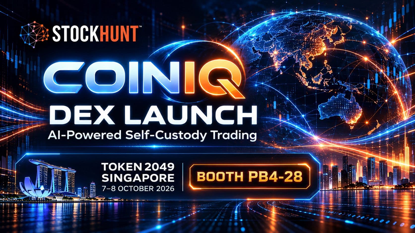 Stockhunt Luncurkan CoinIQ, DEX Self-Custody Berbasis AI di TOKEN2049 Singapura